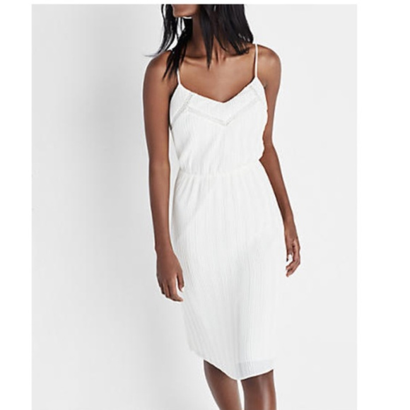 Express Dresses & Skirts - Express Ivory/Cream Pleated Cami Dress